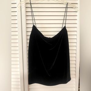 NEW | Alice + Olivia Black Suede Cowl Neck Slip Tank